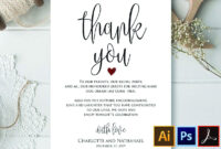 Wedding Thank You Note, Printable Thank You Card Template for Template For Wedding Thank You Cards