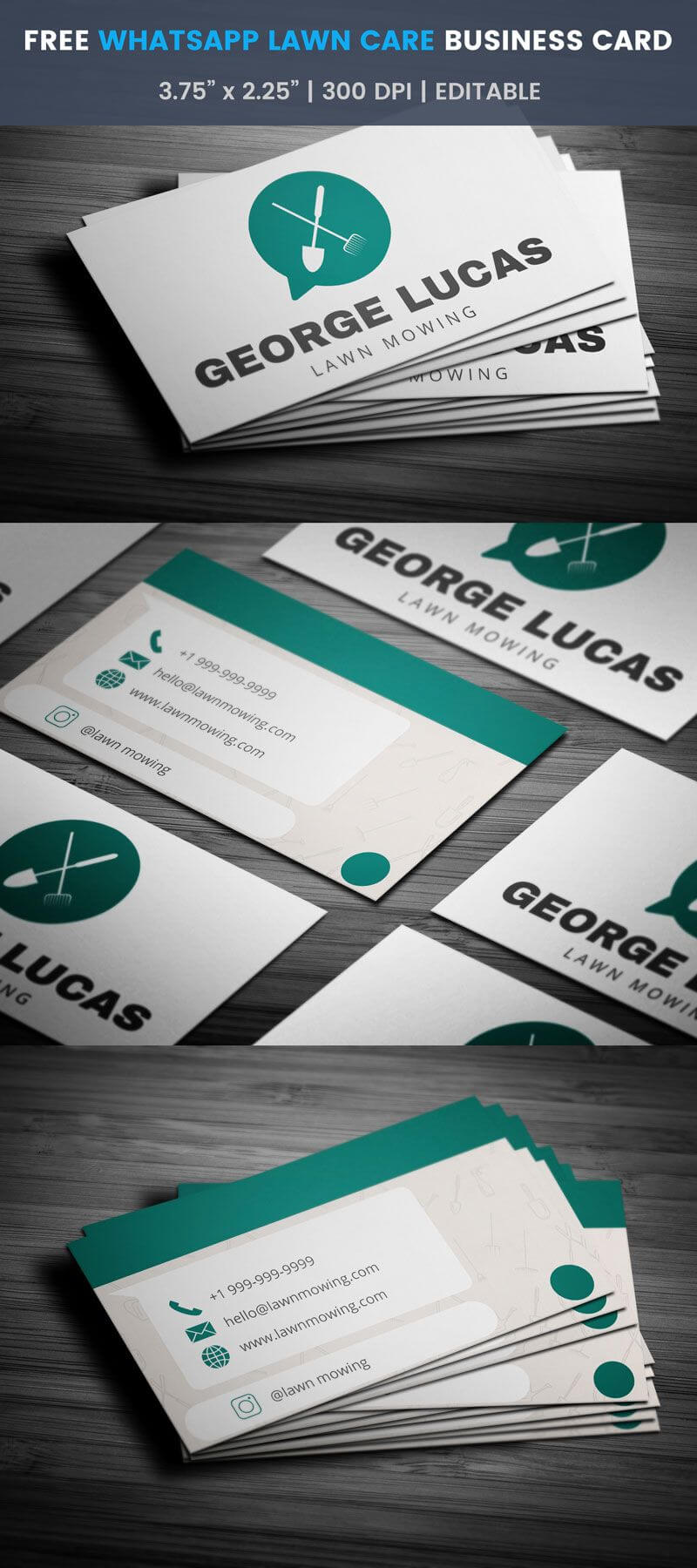 Whatsapp Themed Lawn Care Business Card – Full Preview Inside Lawn Care Business Cards Templates Free