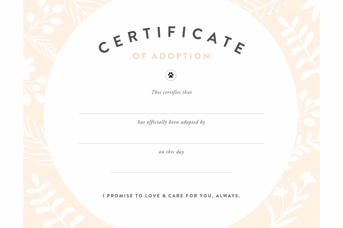 Whether You've Just Adopted A Dog Or You've Had Them For Throughout Pet Adoption Certificate Template