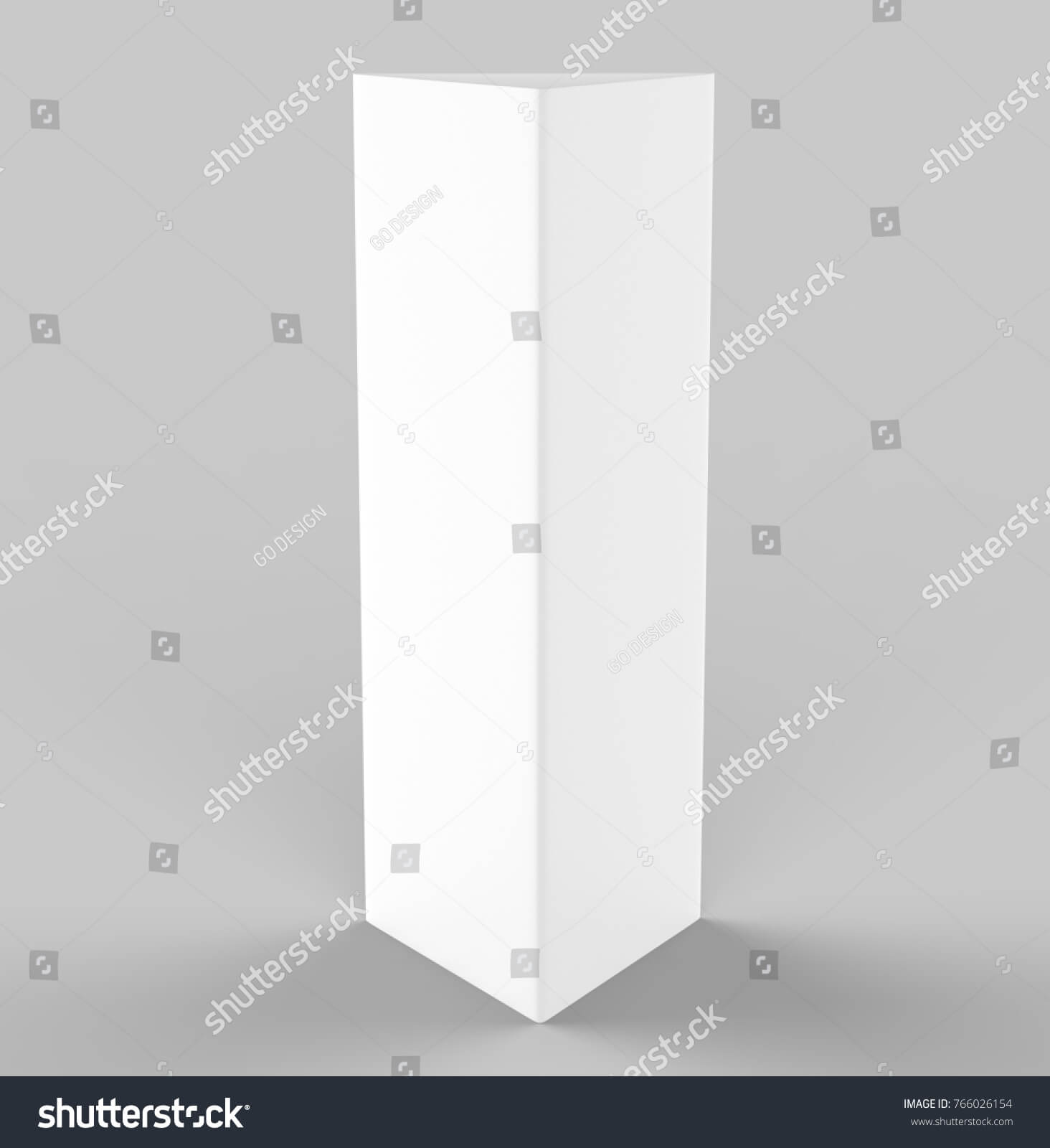 White Blank Empty Paper Trifold Table Stock Illustration Throughout Tri Fold Tent Card Template