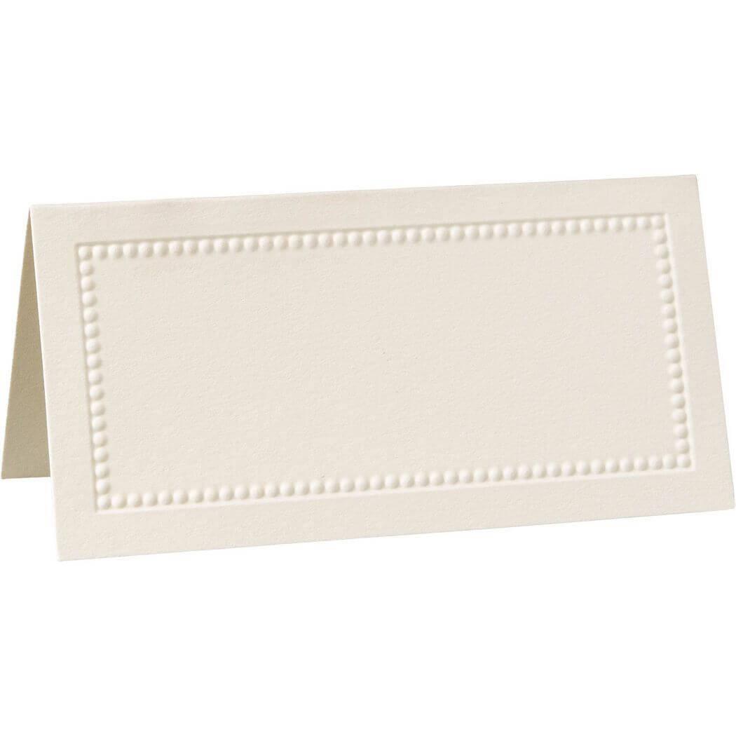 William Arthur Ecru Beaded Border Placecards | Wedding Place Throughout Paper Source Templates Place Cards