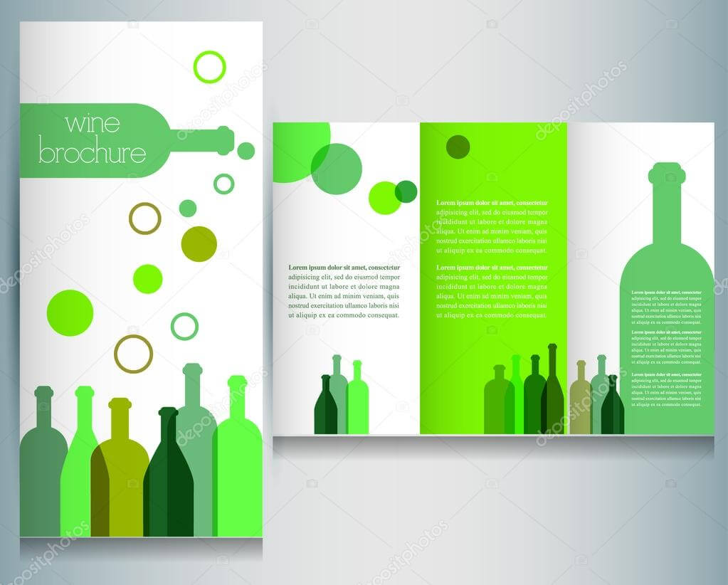 Wine Brochure | Wine Brochure Design Template — Stock Vector Inside Wine Brochure Template