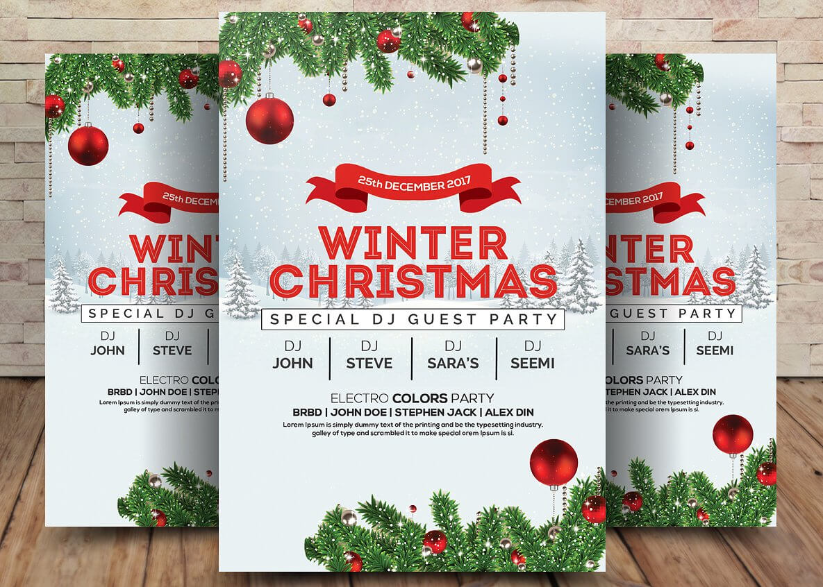 Winter Wonderland Christmas – Psd Flyer Template – Free Psd With Regard To Christmas Brochure Templates Free