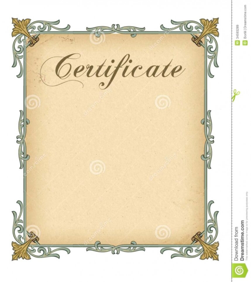 Wonderful Free Blank Certificate Templates Template Ideas Intended For Blank Award Certificate Templates Word
