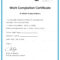Work Completion Certificate Template In 2020 | Certificate In Construction Certificate Of Completion Template