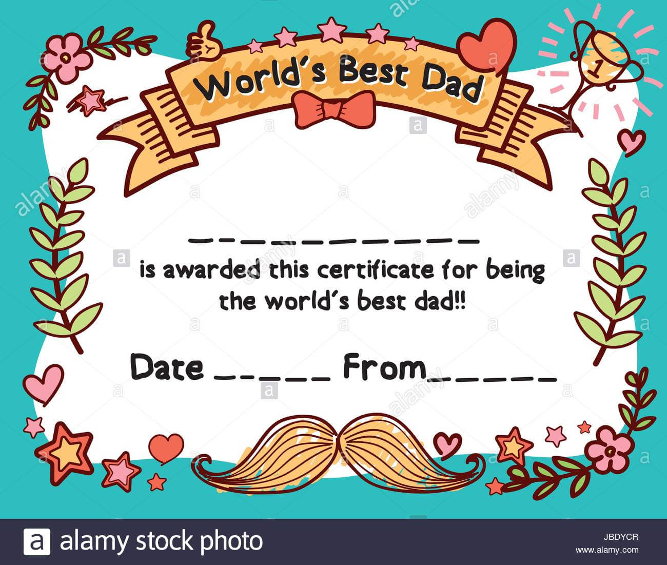 World's Best Dad Award Certificate Template For Father's Day In Player Of The Day Certificate Template