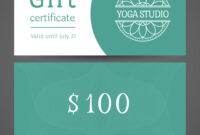Yoga Studio Gift Certificate Template in Yoga Gift Certificate Template Free
