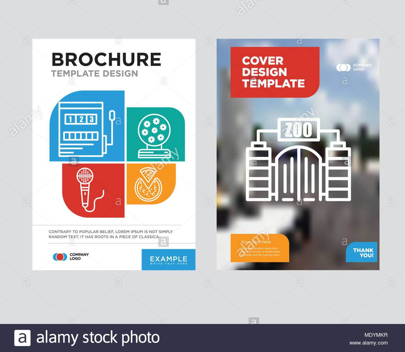 Zoo Brochure Flyer Design Template With Abstract Photo Inside Zoo Brochure Template