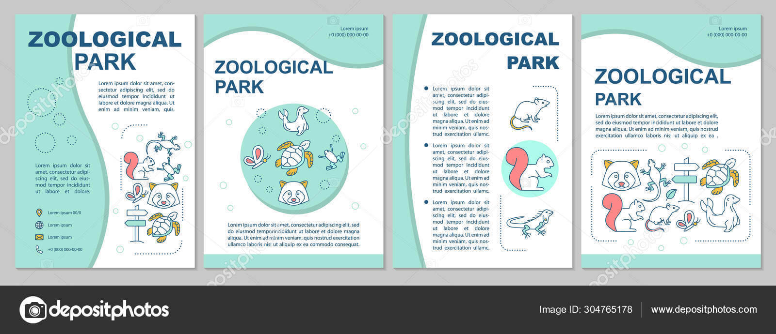 Zoological Park Brochure Template Layout. Animals Species In Zoo Brochure Template