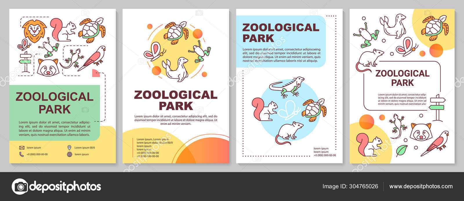 Zoological Park Brochure Template Layout. Zoo Animals. Flyer Regarding Zoo Brochure Template